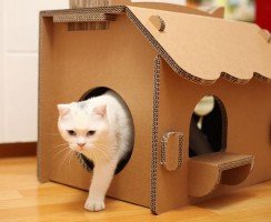 Как сделать домик для кошки своими руками